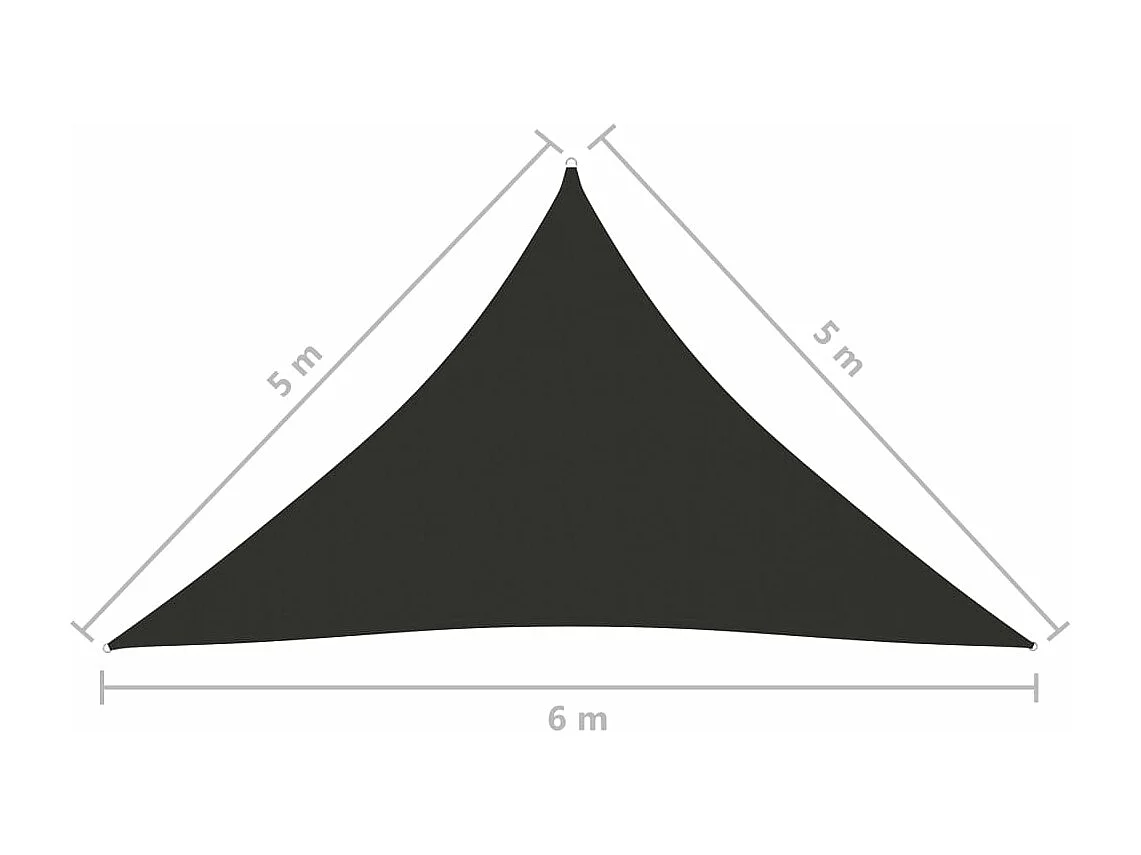 Voile de parasol tissu oxford triangulaire 5x5x6 m