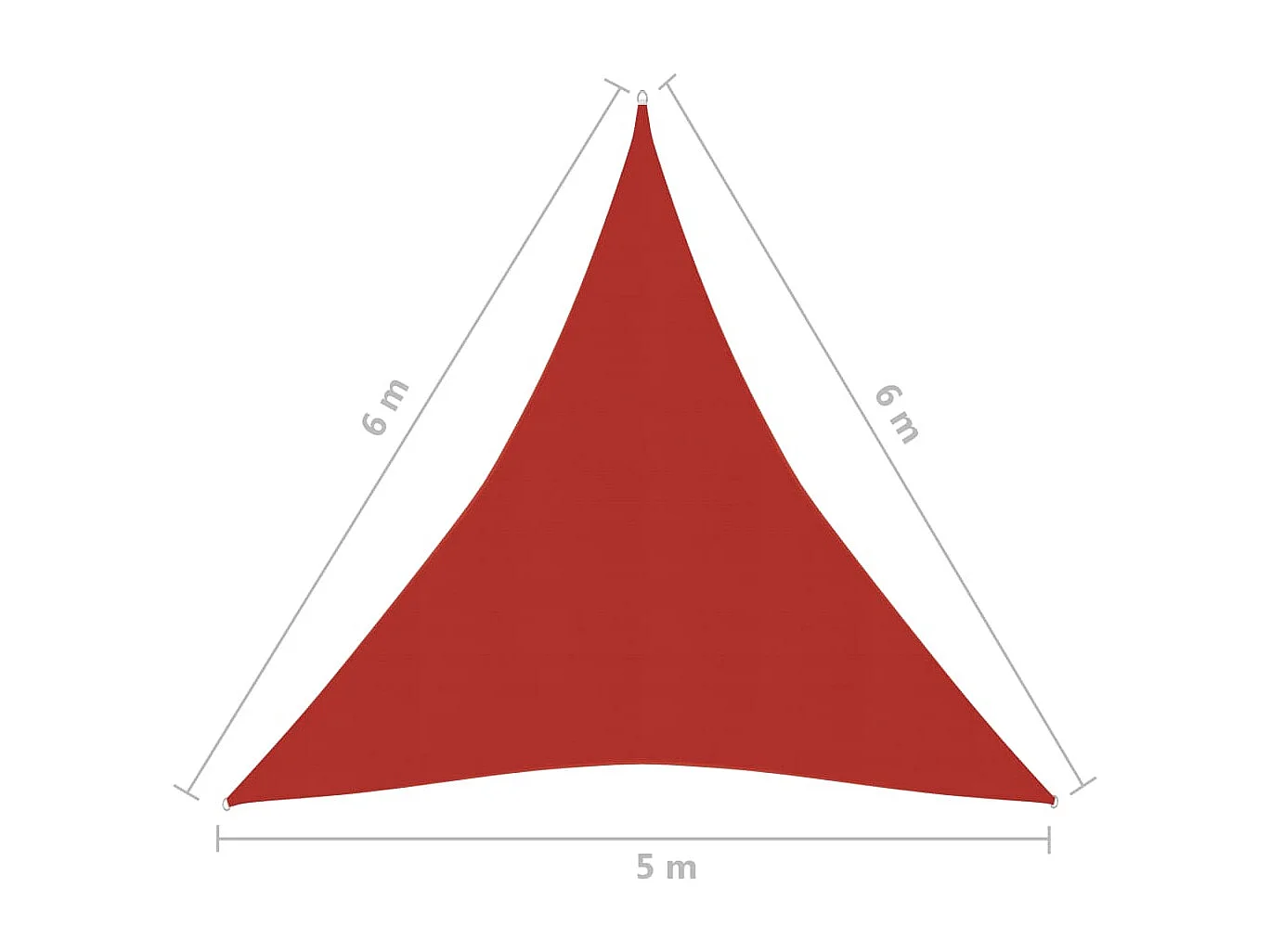 Sonnensegel 160 g/m² Rot 5x6x6 m HDPE