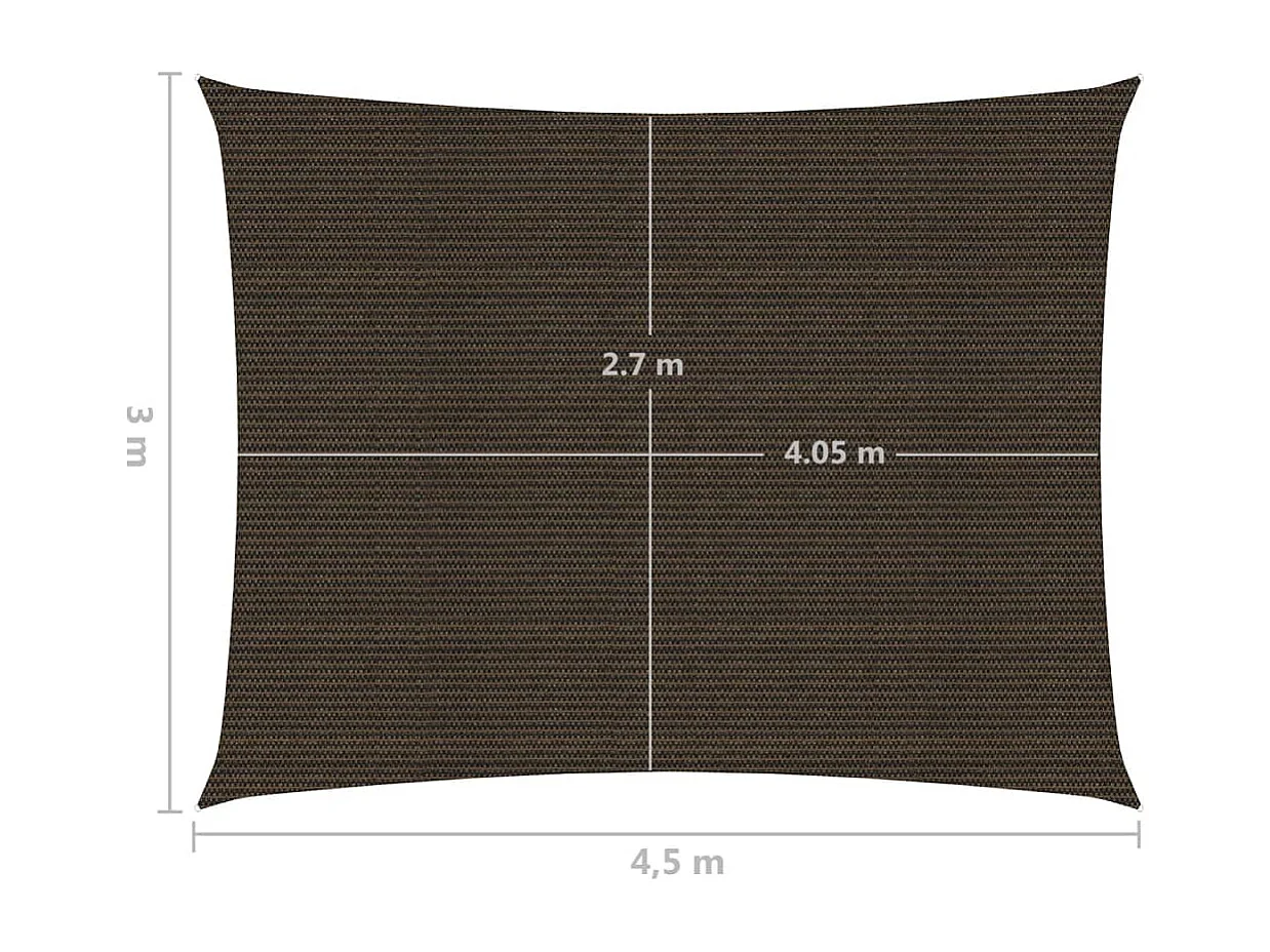 Schaduwdoek 160 g/m² Bruin 3x4,5 m HDPE