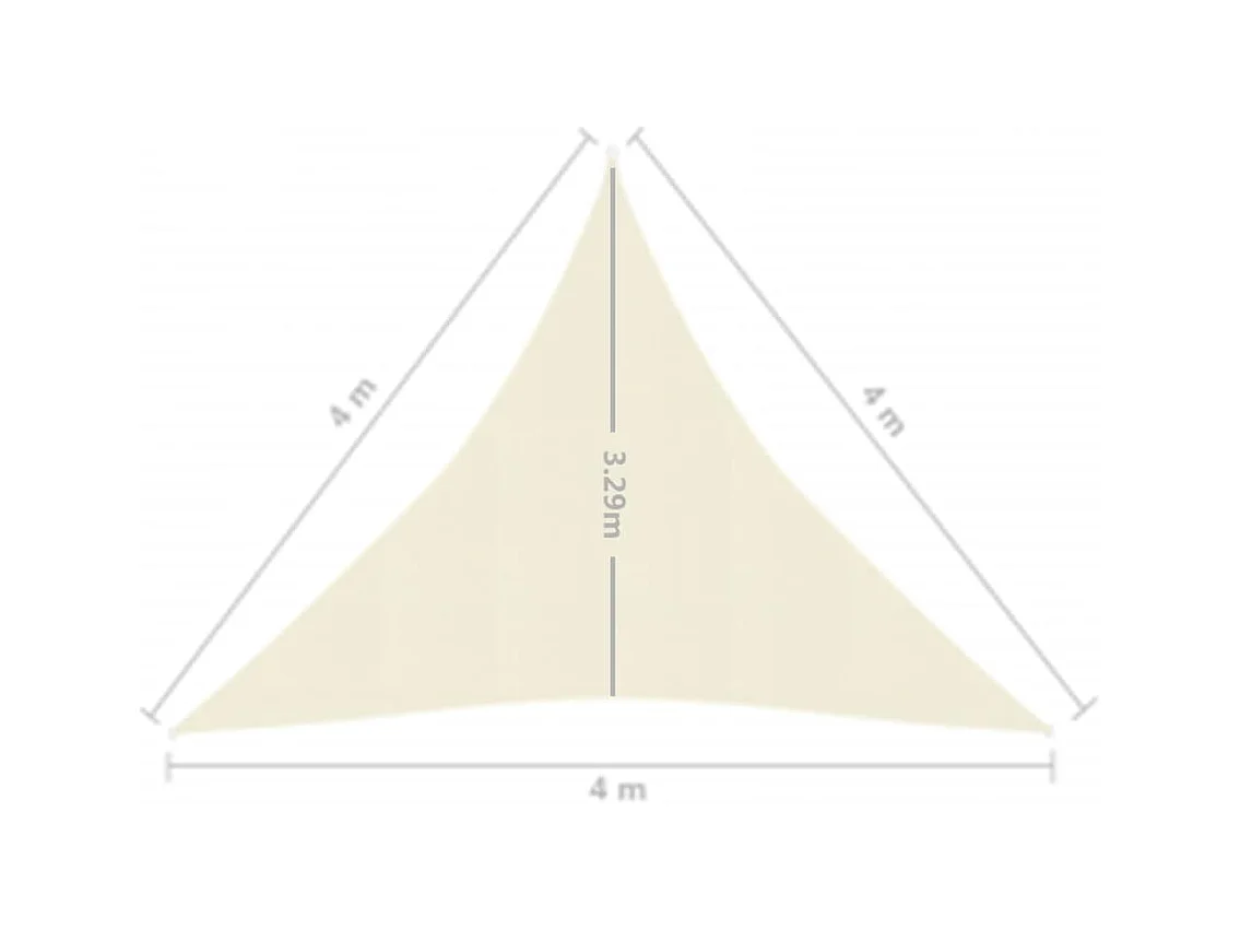Sonnensegel 160 g/m² Creme 4x4x4 m HDPE