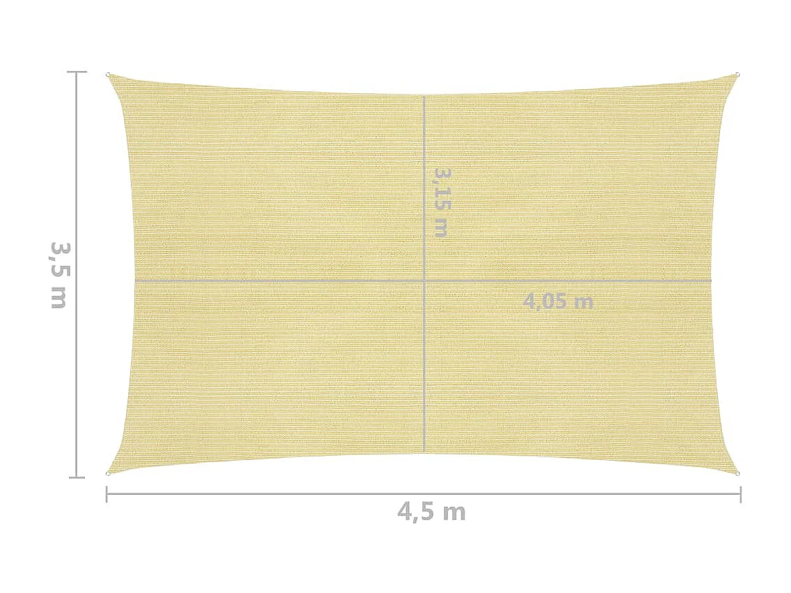 Voile d'ombrage 160 g/m² Beige 3,5x4,5 m PEHD