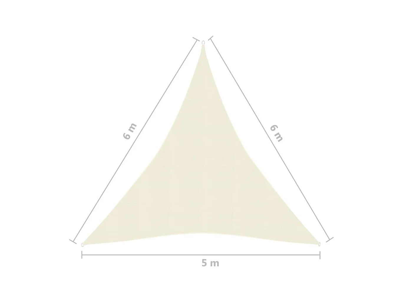 Voile d'ombrage 160 g/m² Crème 5x6x6 m PEHD