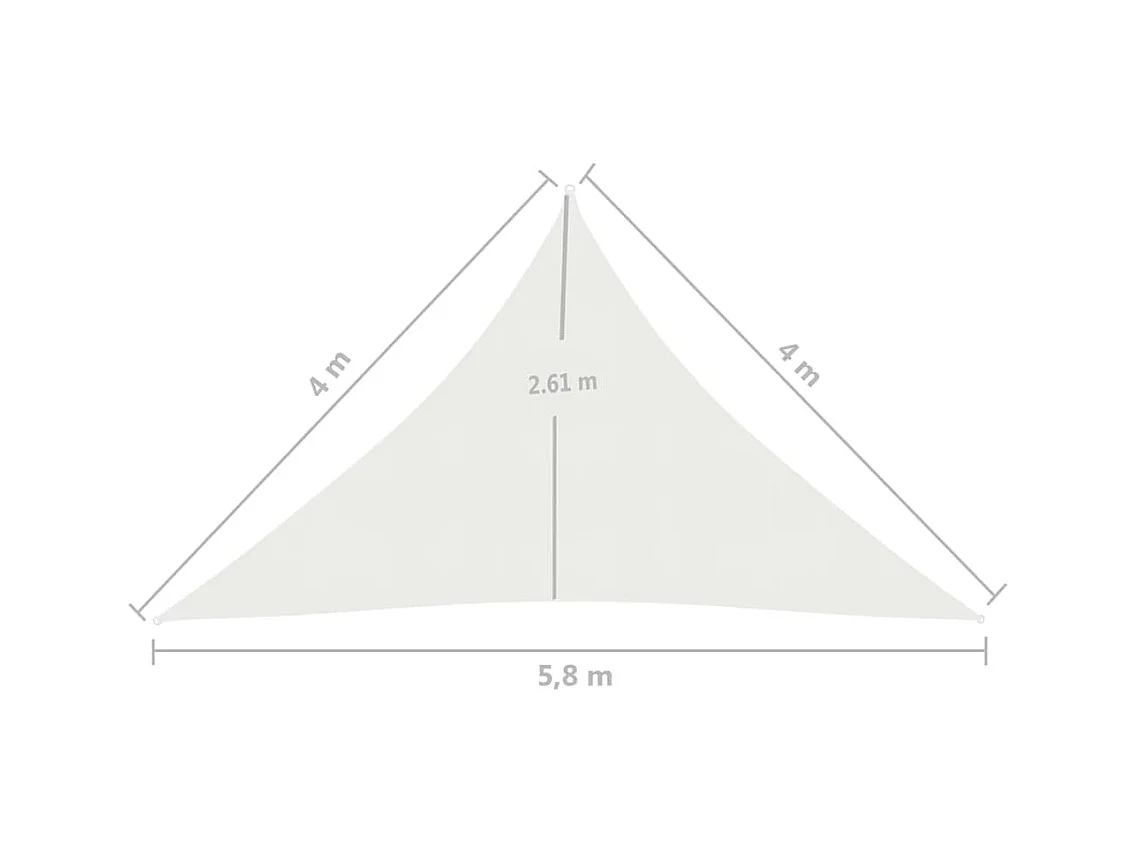 Voile d'ombrage 160 g/m² Blanc 4x4x5,8 m PEHD
