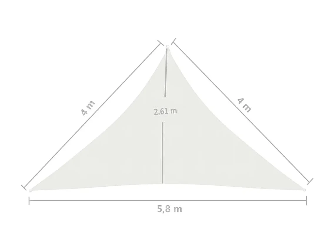 Schaduwdoek 160 g/m² Wit 4x4x5,8 m HDPE