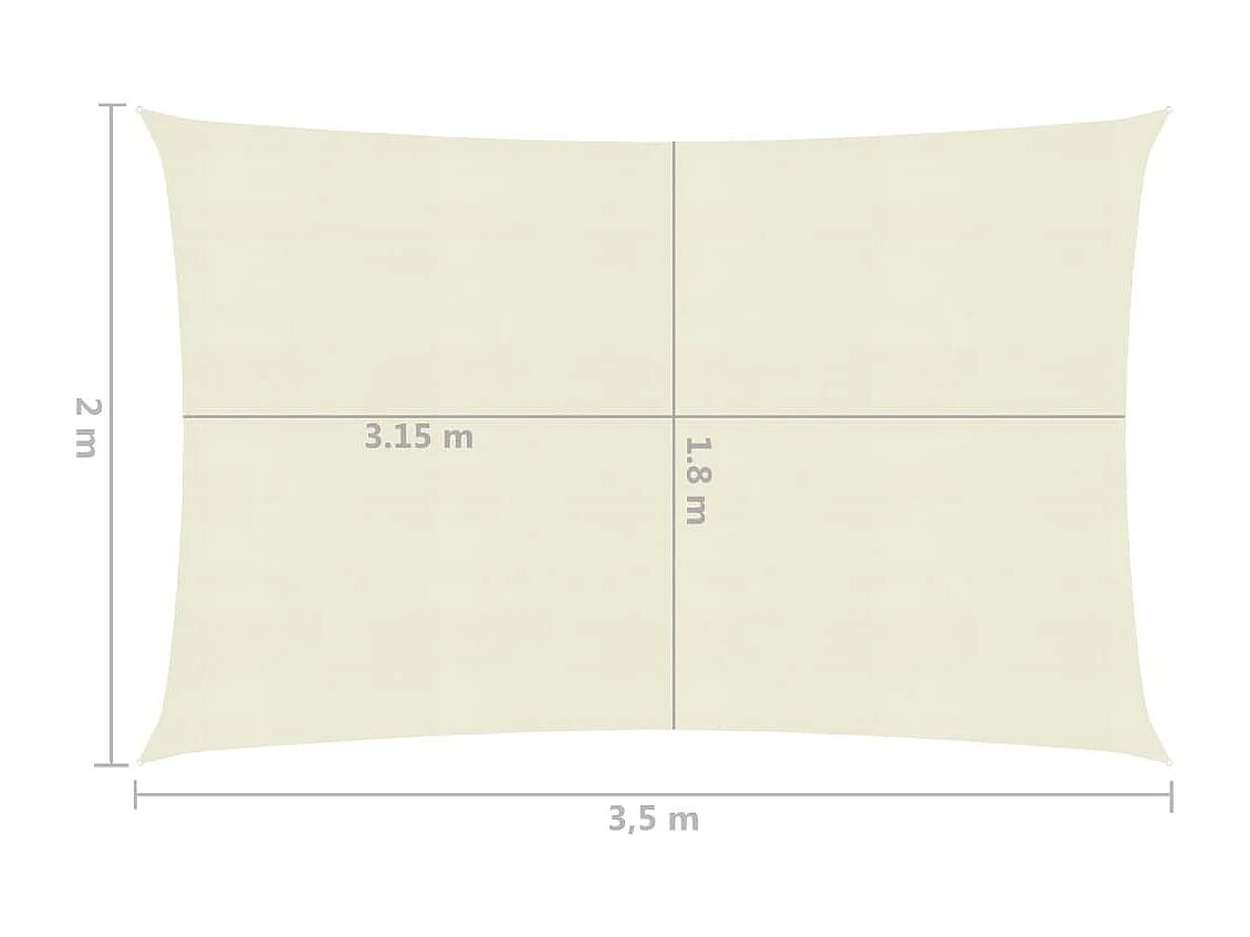 Voile d'ombrage 160 g/m² Crème 2x3,5 m PEHD
