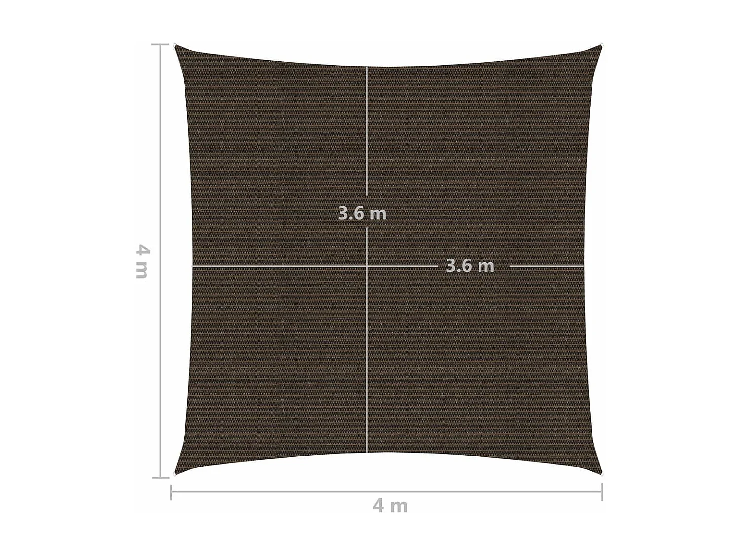 Voile d'ombrage 160 g/m² Marron 4x4 m PEHD