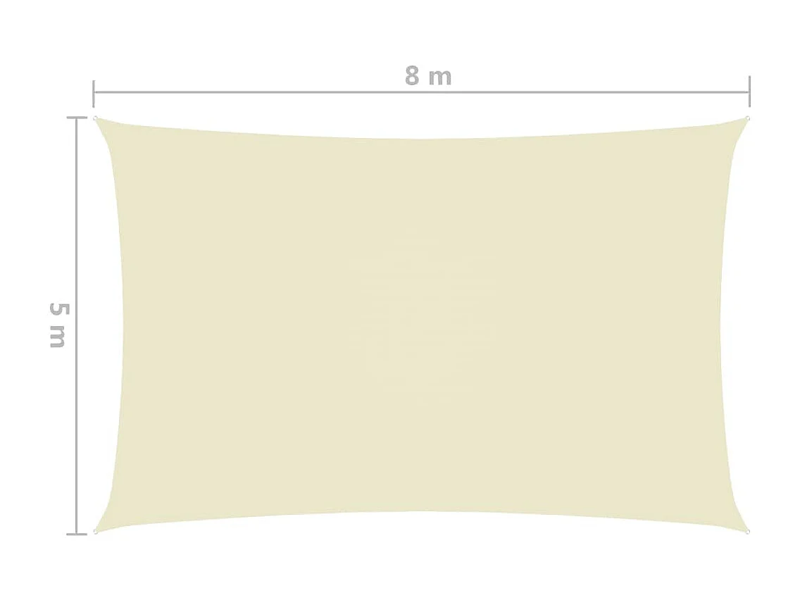 Guarda-sol vela retangular tecido oxford 5x8 m creme