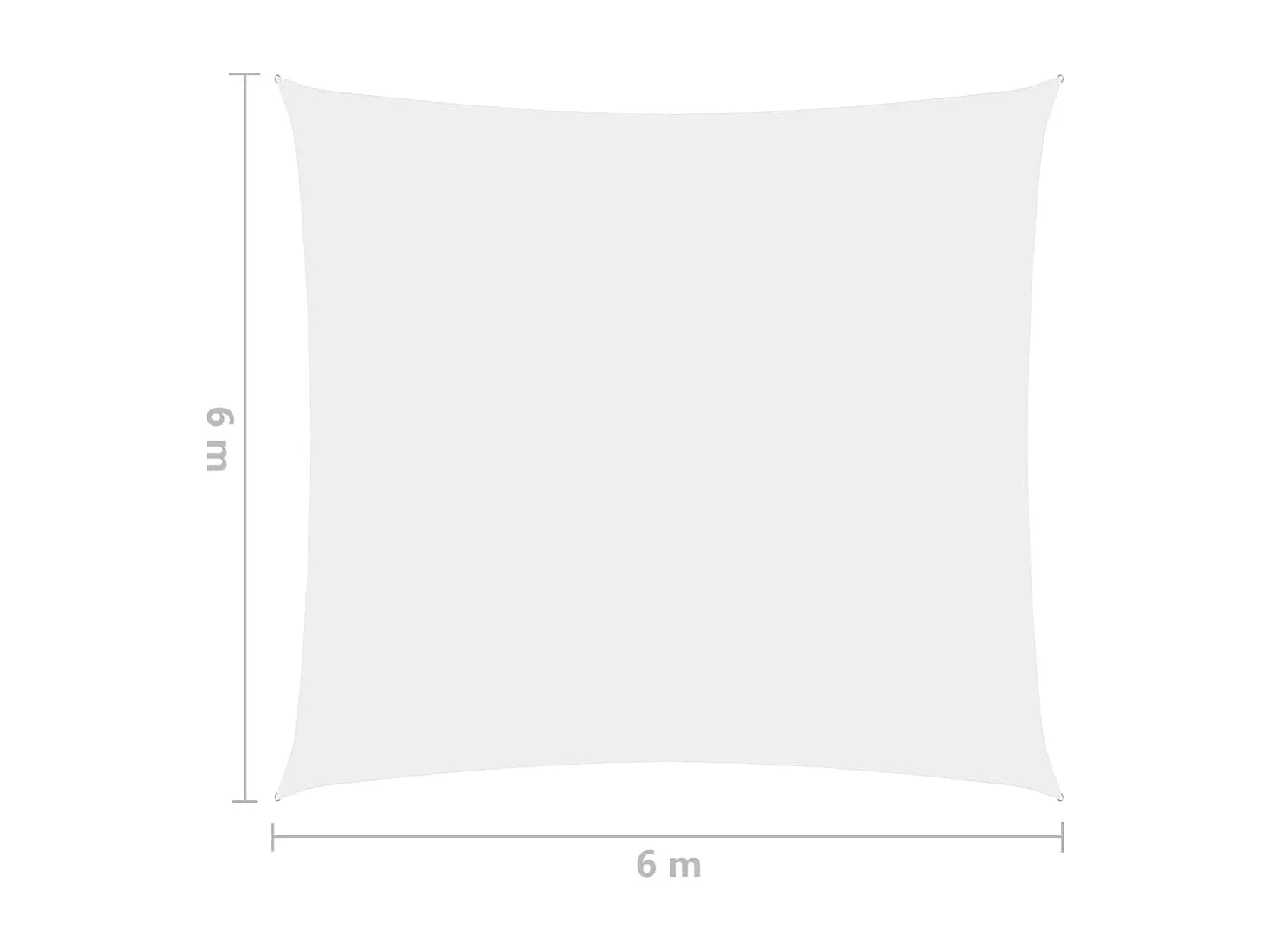 Voile de parasol Tissu Oxford carré 6x6 m Blanc