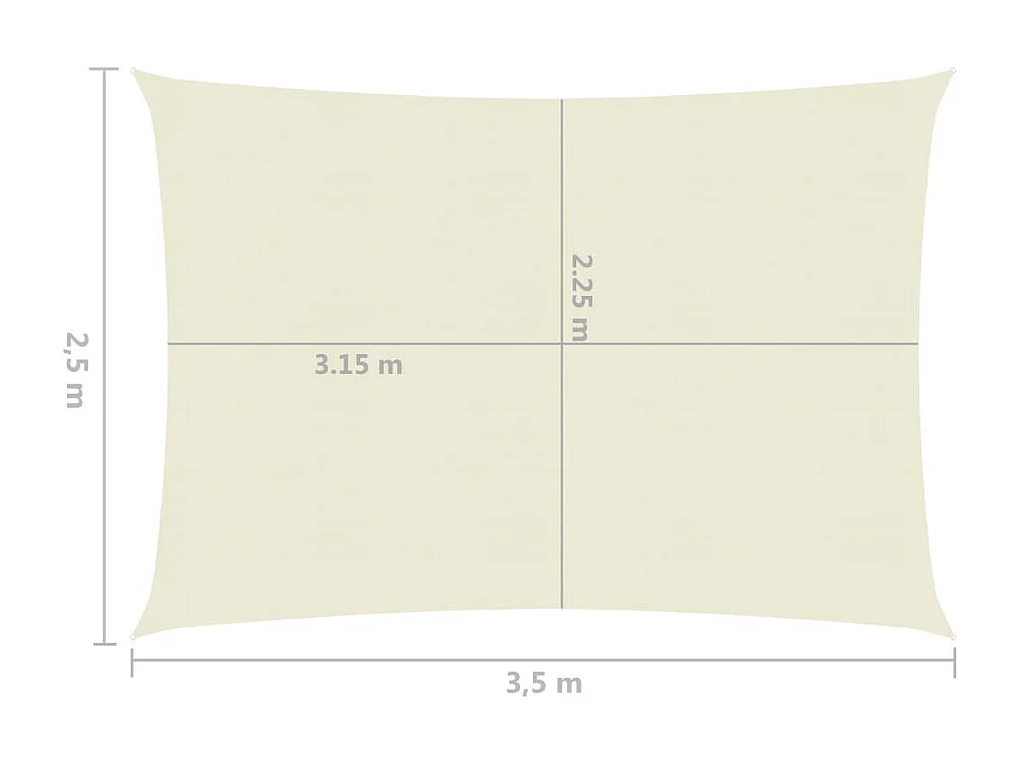 Sombra vela 160 g/m² Creme 2,5x3,5 m HDPE