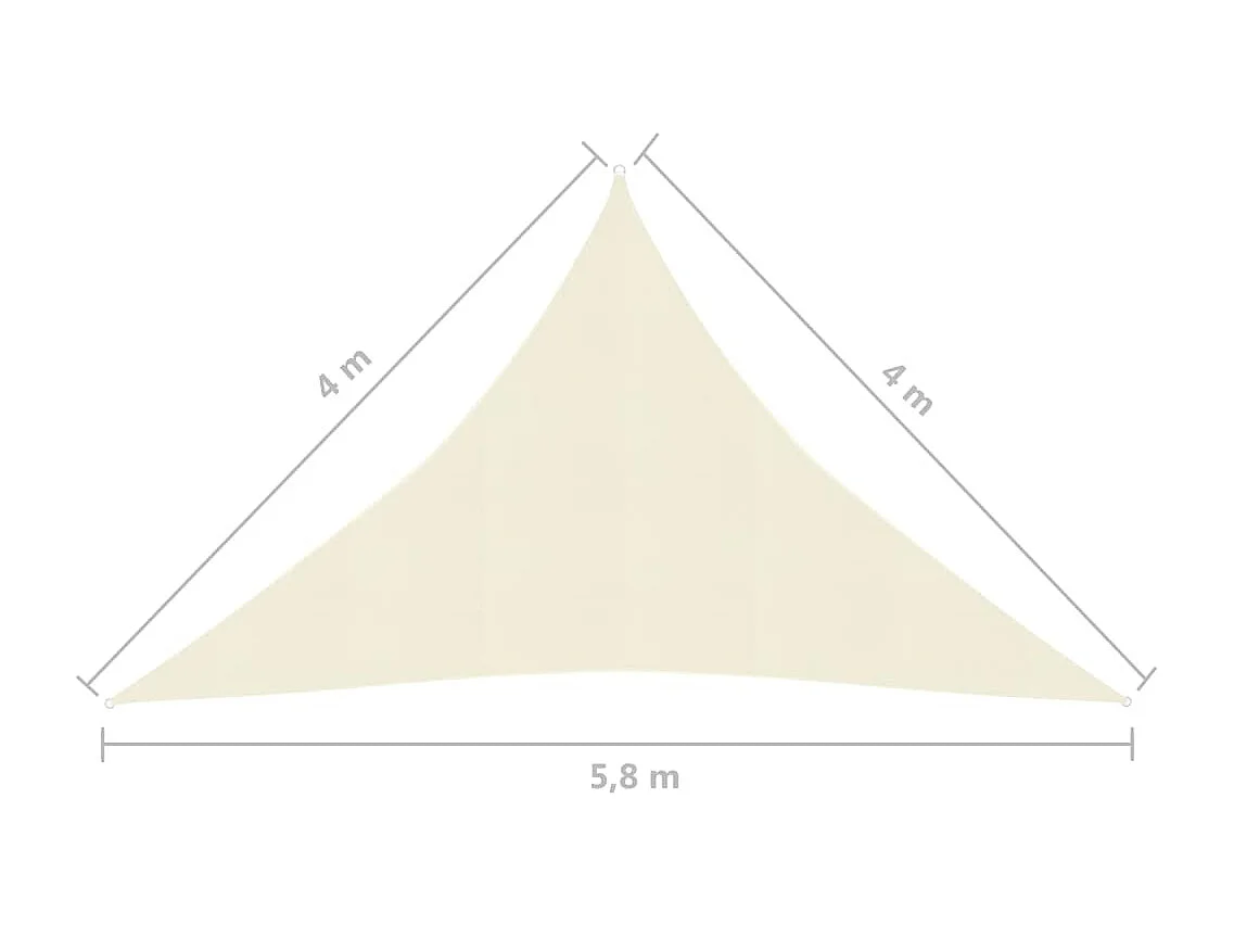 Sonnensegel 160 g/m² Creme 4x4x5,8 m HDPE