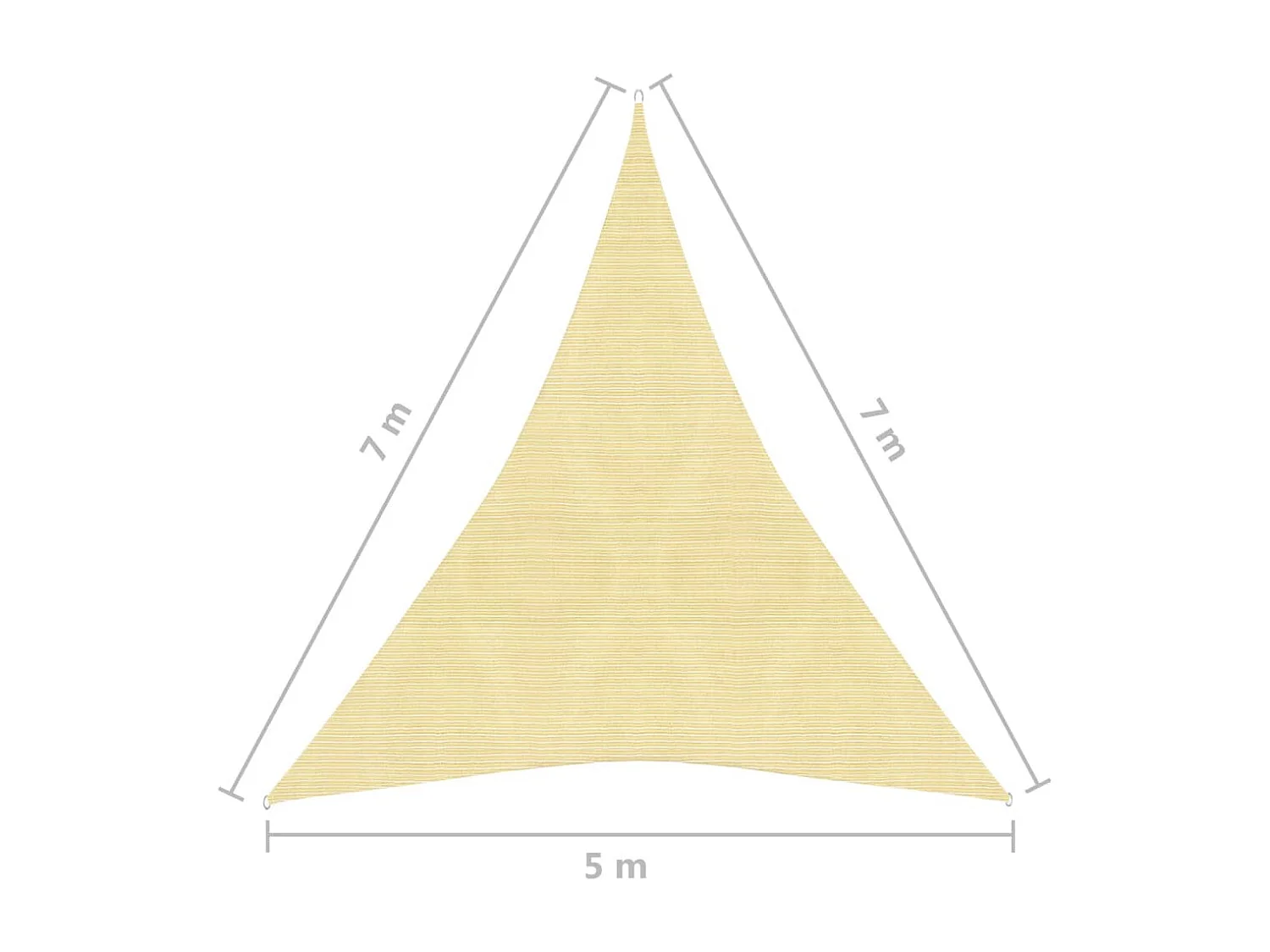 Vela ombreggiante 160 g/m² Beige 5x7x7 mt HDPE