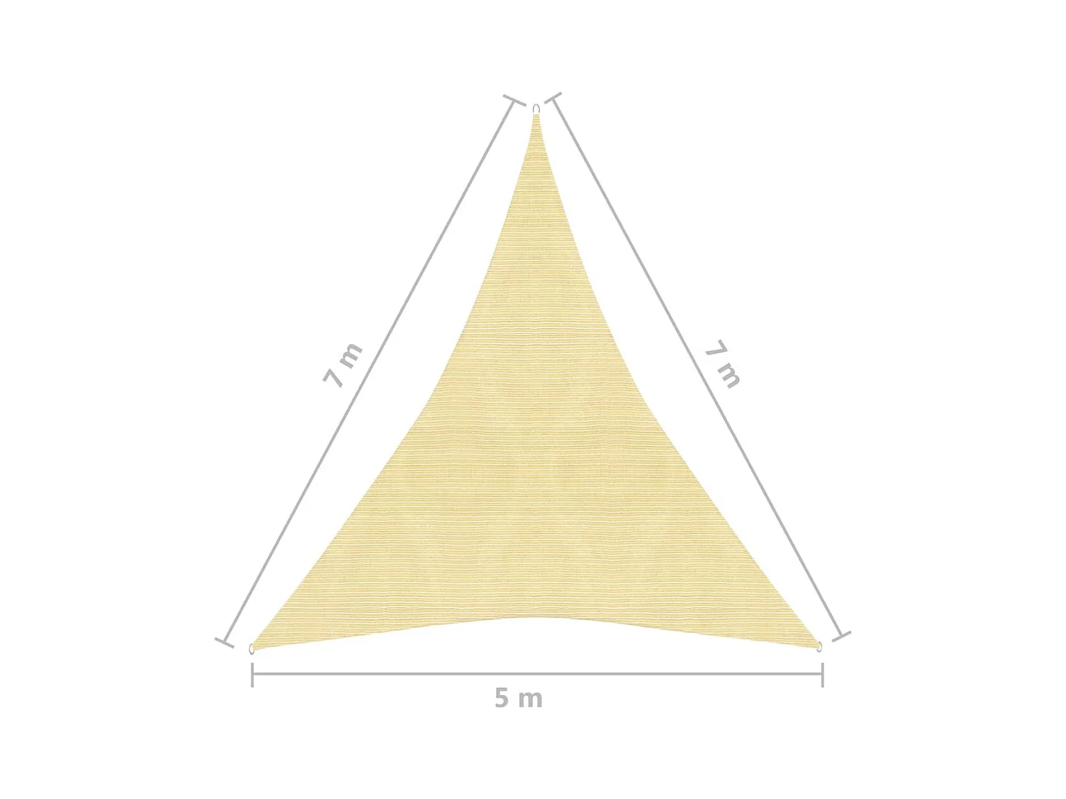 Sonnensegel 160 g/m² Beige 5x7x7 m HDPE