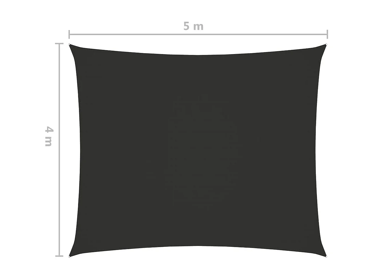 Voile de parasol tissu oxford rectangulaire 4x5 m anthracite