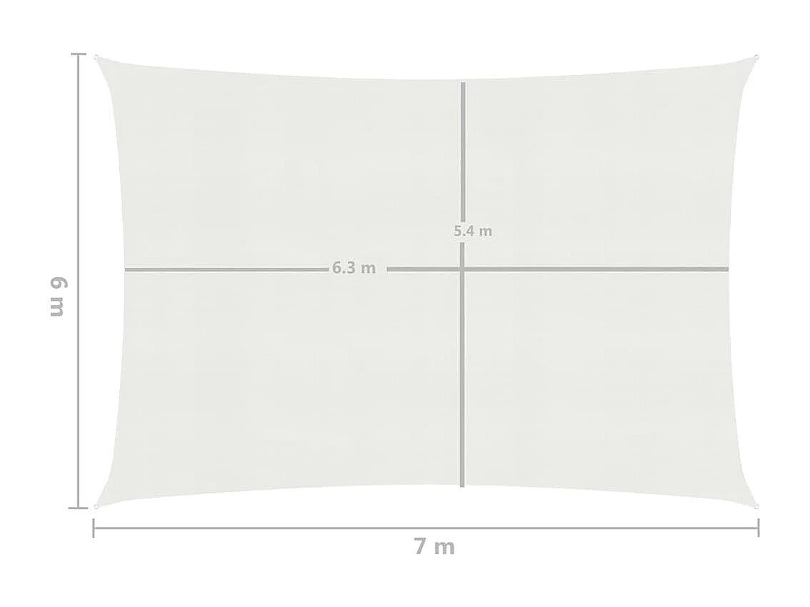Voile d'ombrage 160 g/m² Blanc 6x7 m PEHD