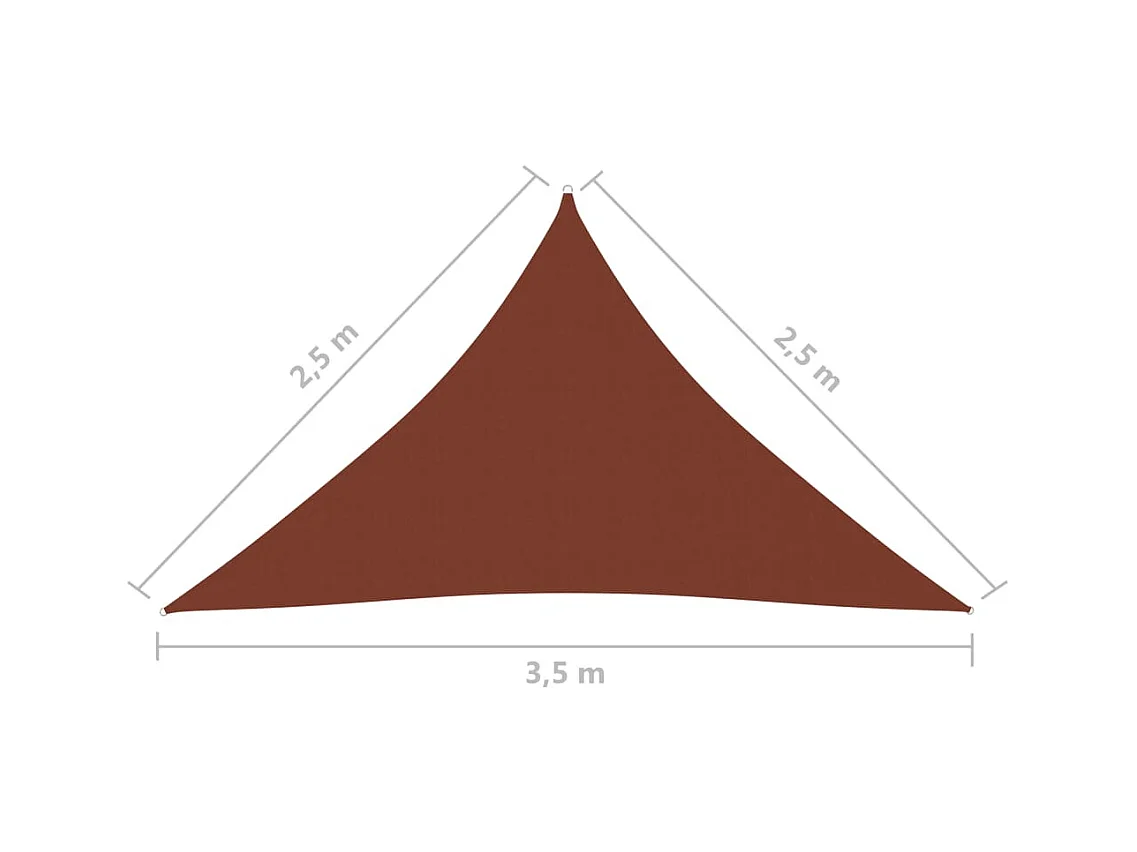 Voile de parasol tissu oxford triangulaire 2,5x2,5x3,5 m