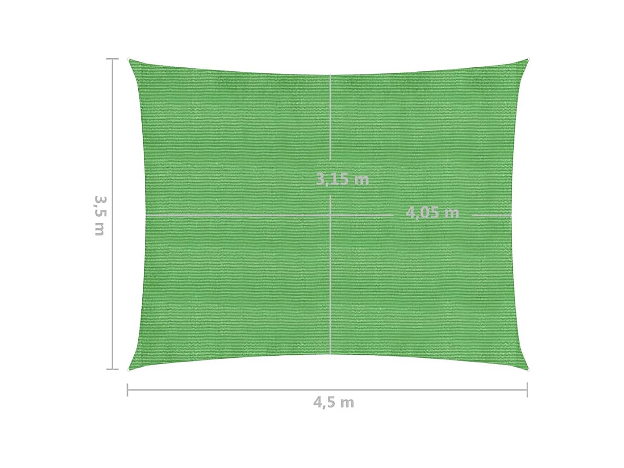 Vela de sombra 160 g/m² Verde claro 3,5x4,5 m HDPE