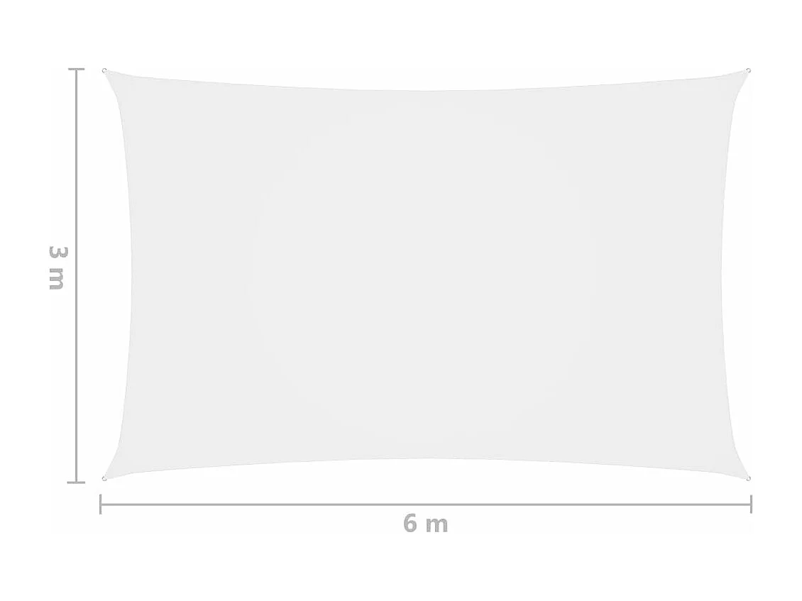 Vela parasol rectangular tela oxford 3x6 m blanco
