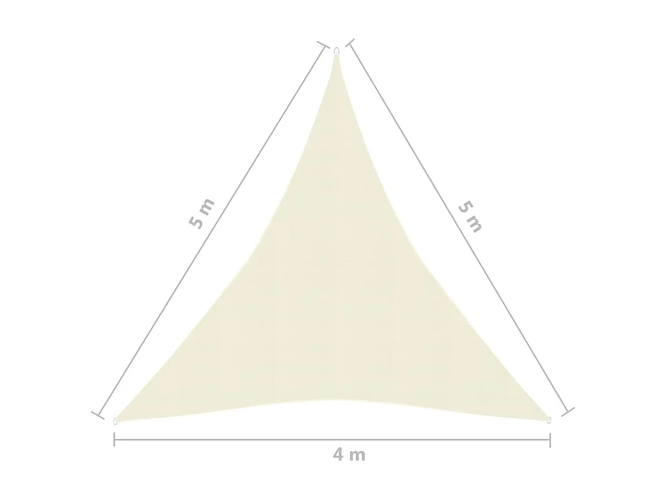 Vela de sombra 160 g/m² Crema 4x5x5 m HDPE