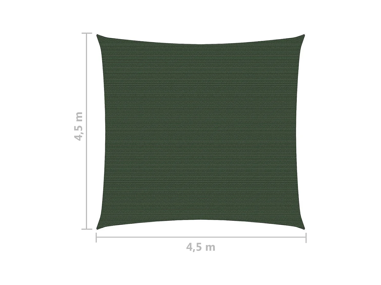 Voile d'ombrage 160 g/m² Vert foncé 4,5x4,5 m PEHD