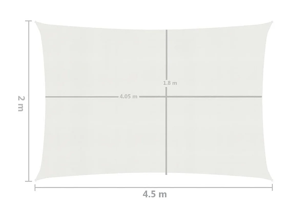 Voile d'ombrage 160 g/m² Blanc 2x4,5 m PEHD