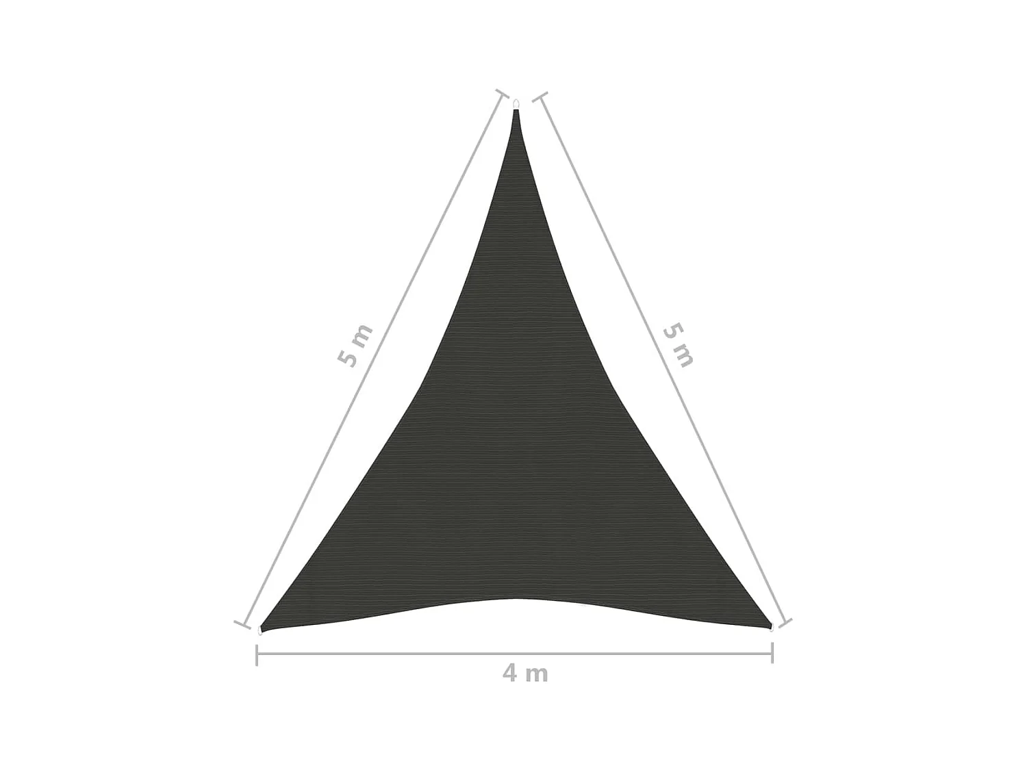Sonnensegel 160 g/m² Anthrazit 4x5x5 m HDPE