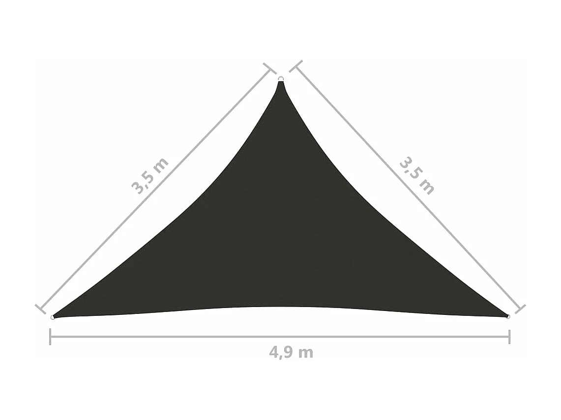 Sonnenschirmsegel dreieckiges Oxford-Gewebe 3,5 x 3,5 x 4,9 m