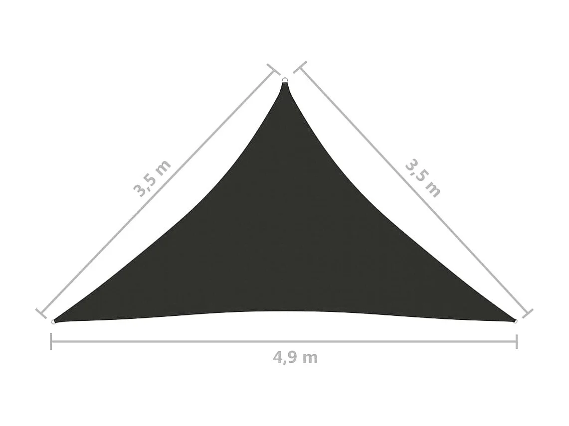 Sonnenschirmsegel dreieckiges Oxford-Gewebe 3,5 x 3,5 x 4,9 m