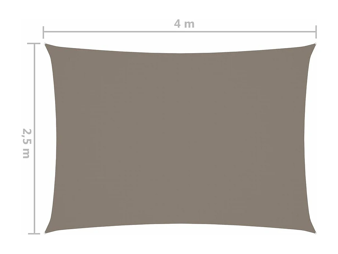 Voile de parasol tissu oxford rectangulaire 2,5x4 m taupe