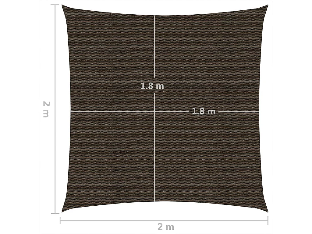 Sonnensegel 160 g/m² Braun 2x2 m HDPE