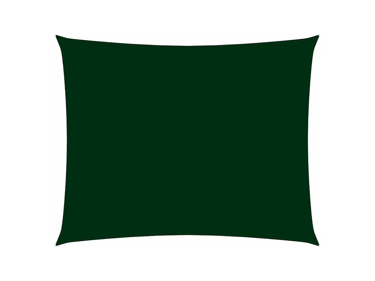 Voile de parasol tissu oxford rectangulaire 3,5x5 m vert foncé