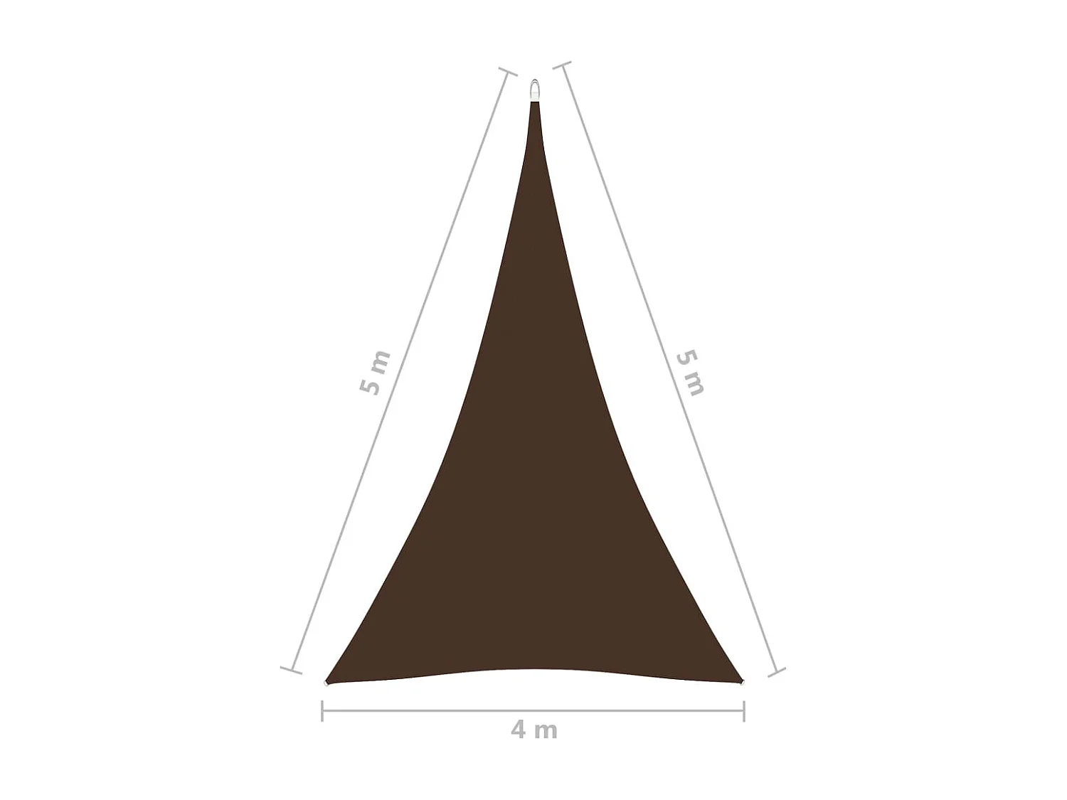 Voile de parasol tissu oxford triangulaire 4x5x5 m marron