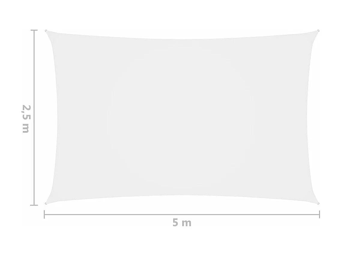 Parasolzeil rechthoekig oxfordstof 2,5x5m wit
