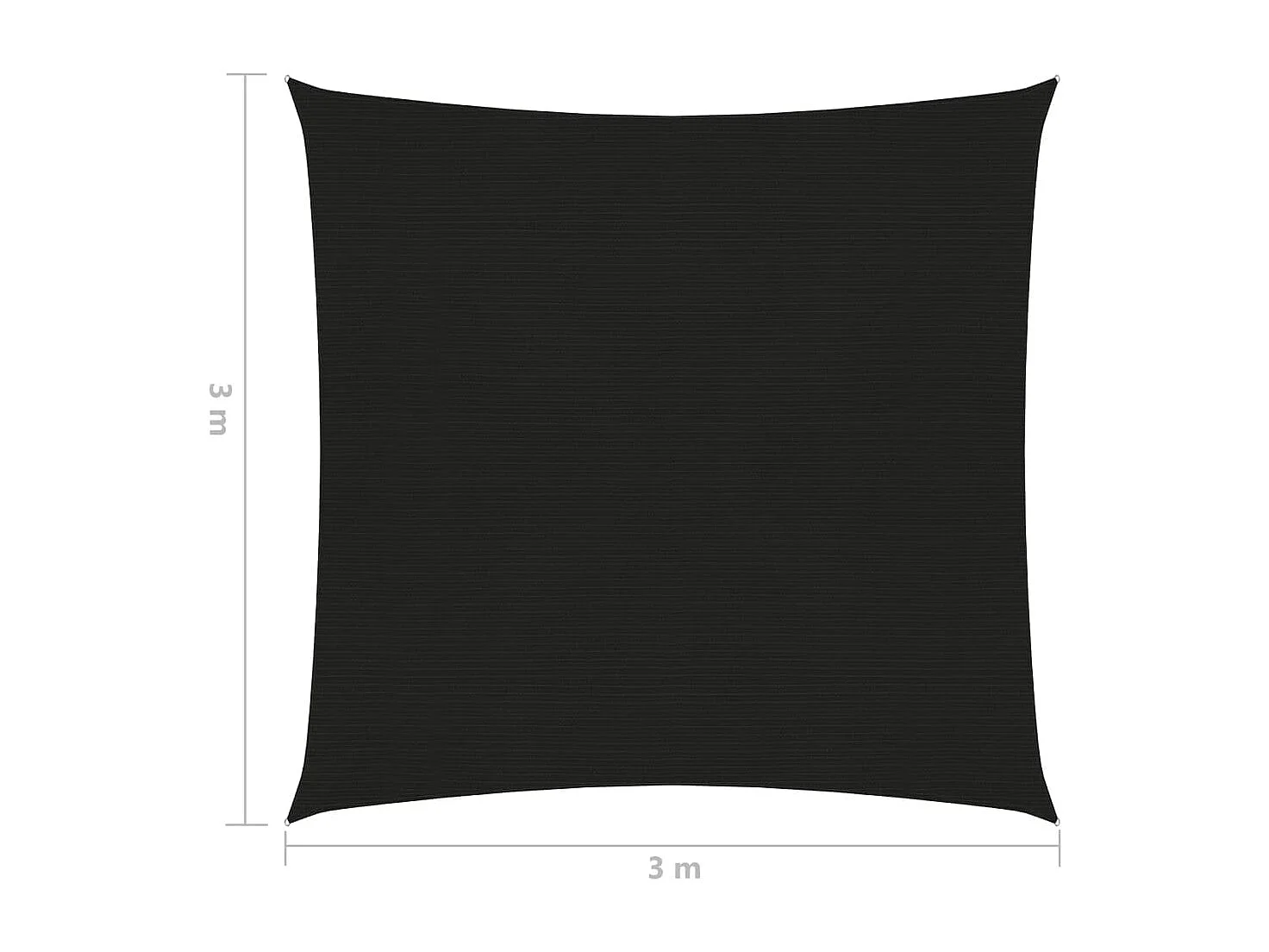 Vela de sombra 160 g/m² Negro 3x3 m HDPE