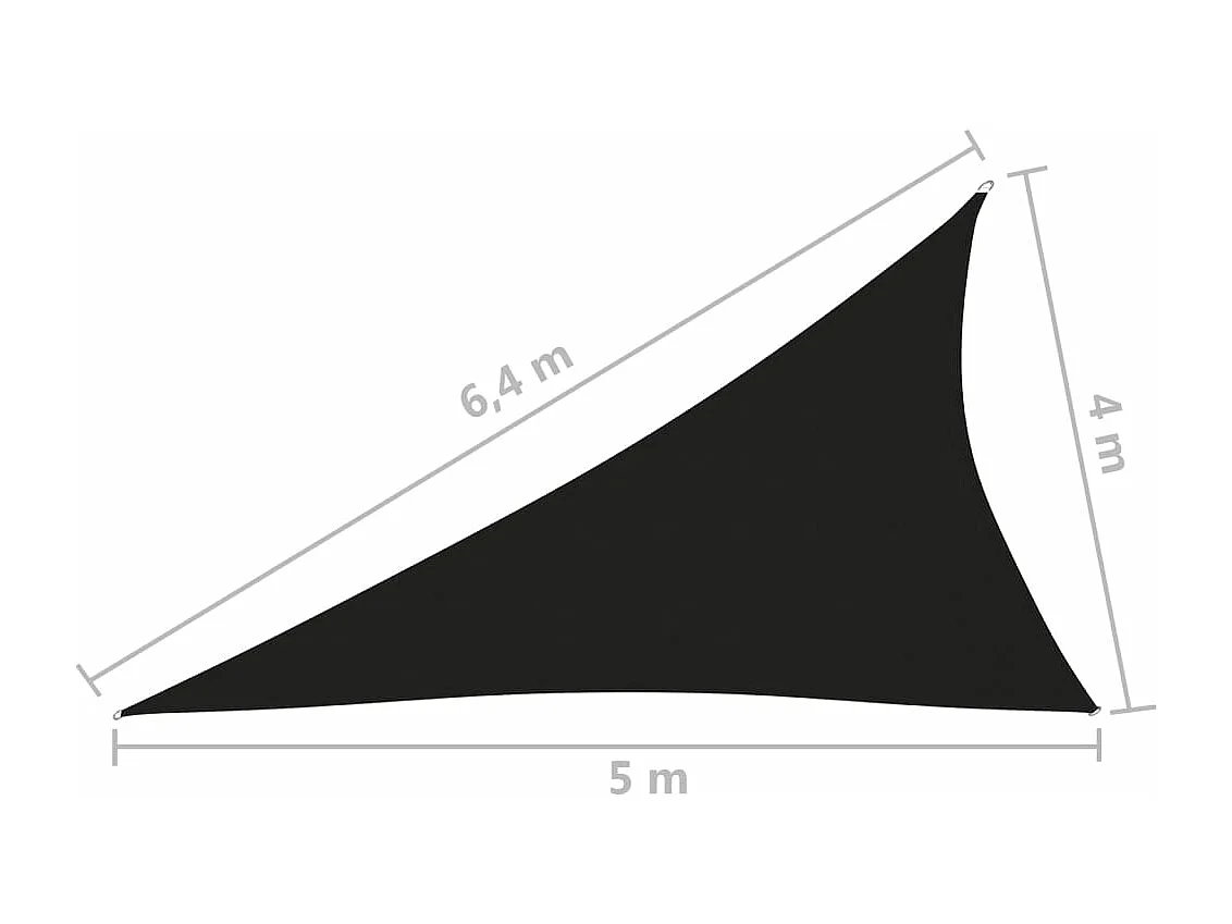 Guarda-sol vela tecido Oxford triangular 4x5x6,4 m Preto