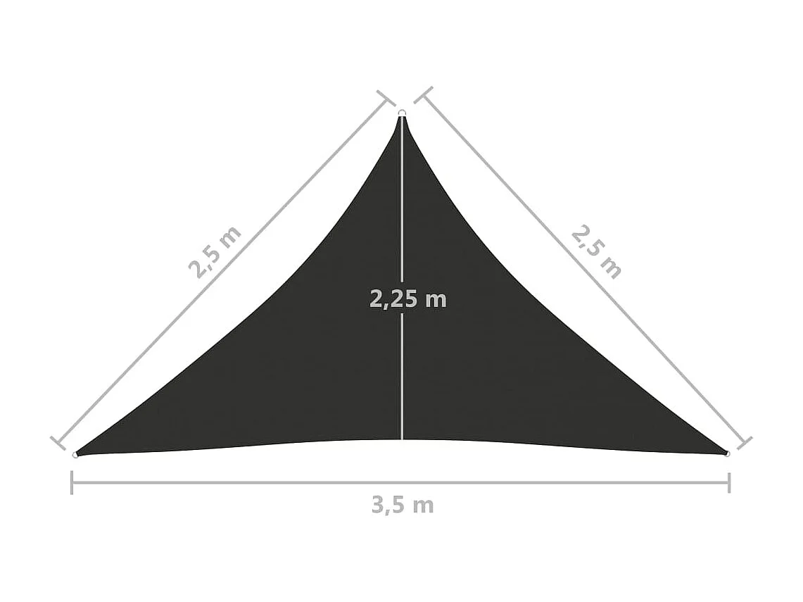 Guarda-sol triangular antracite em tecido oxford