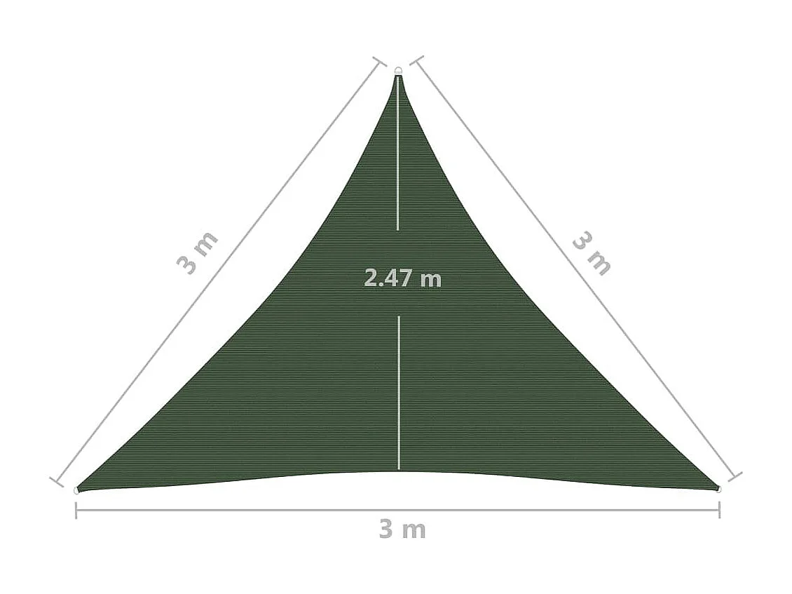 Voile d'ombrage 160 g/m² Vert foncé 3x3x3 m PEHD