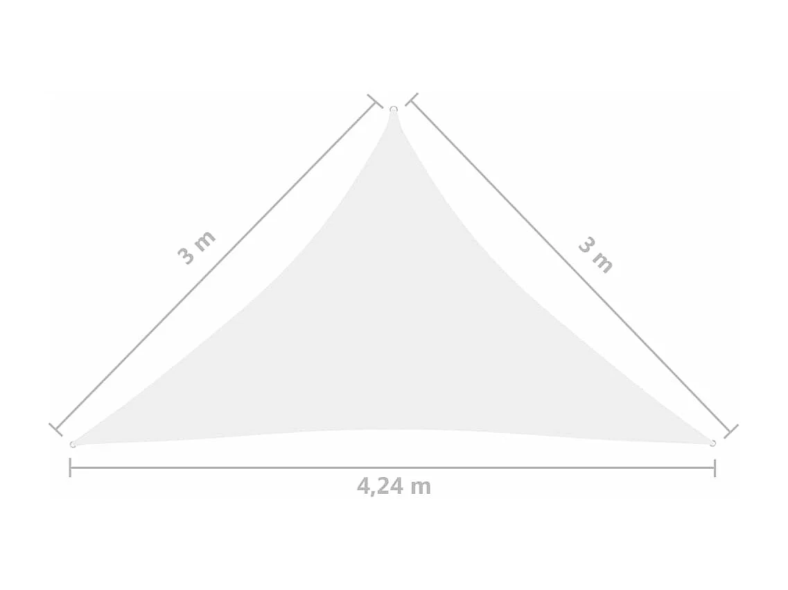 Voile de parasol tissu oxford triangulaire 3x3x4,24 m blanc