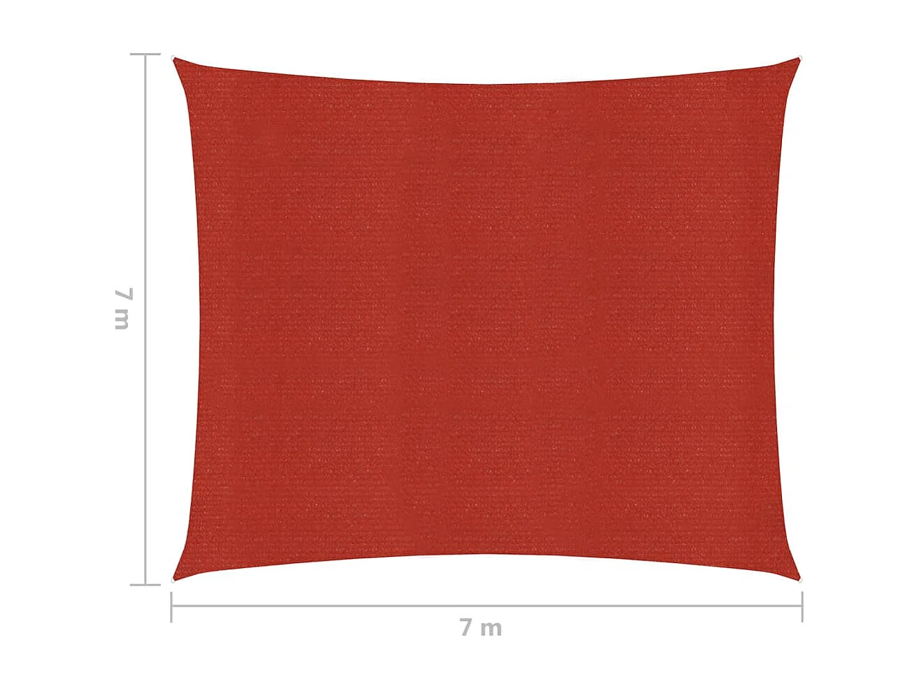 Voile d'ombrage 160 g/m² Rouge 7x7 m PEHD