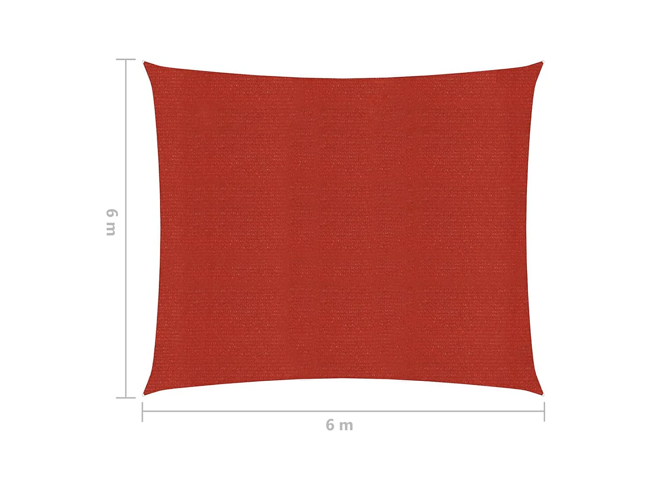 Sonnensegel 160 g/m² Rot 6x6 m HDPE