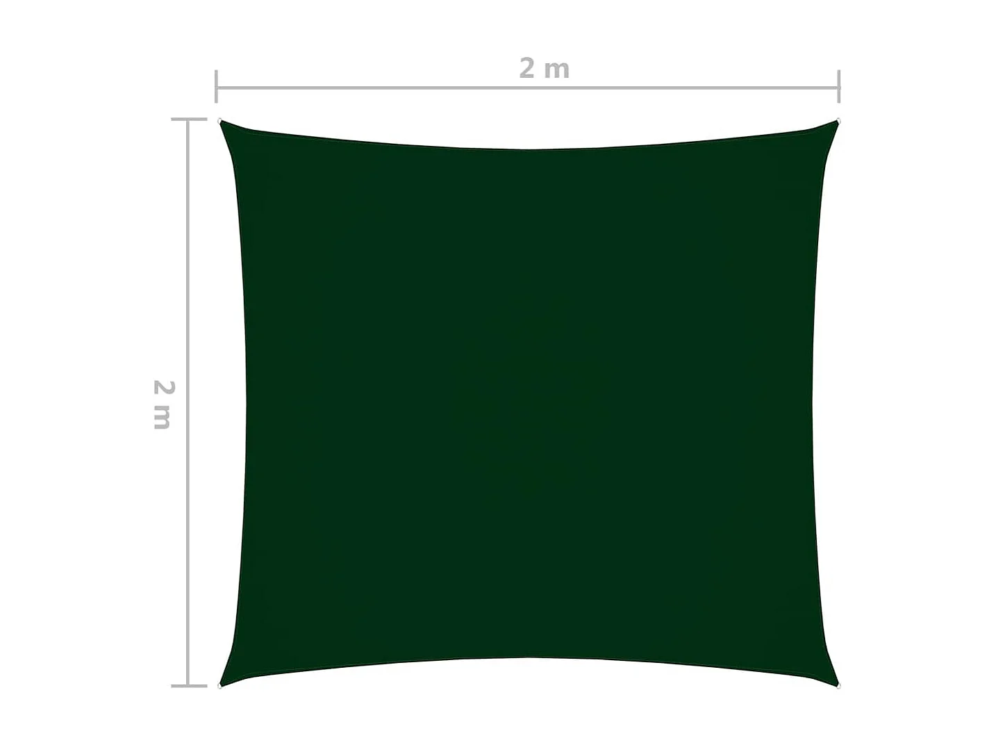 Voile de parasol tissu oxford carré 2x2 m vert foncé