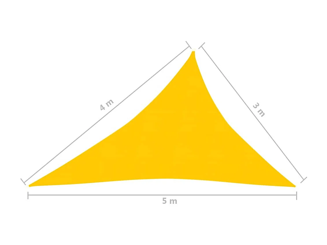 Voile d'ombrage 160 g/m² Jaune 3x4x5 m PEHD