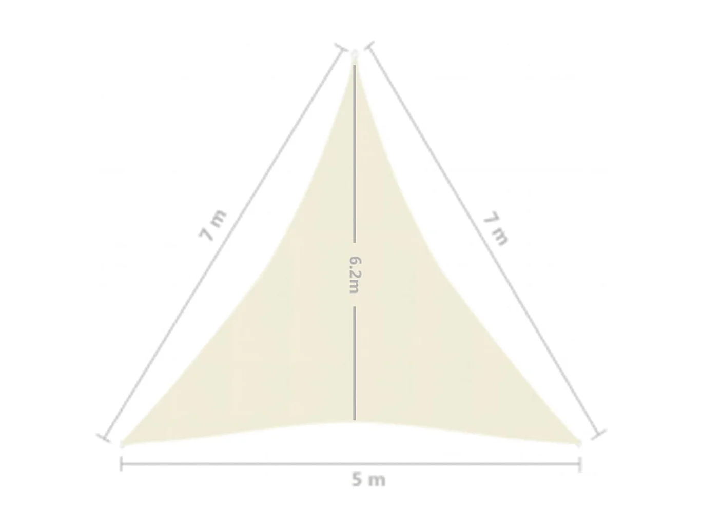 Sonnensegel 160 g/m² Creme 5x7x7 m HDPE