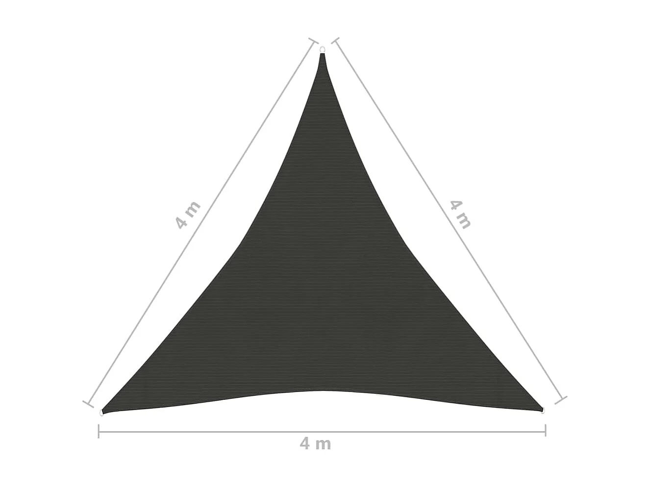 Voile d'ombrage 160 g/m² Anthracite 4x4x4 m PEHD