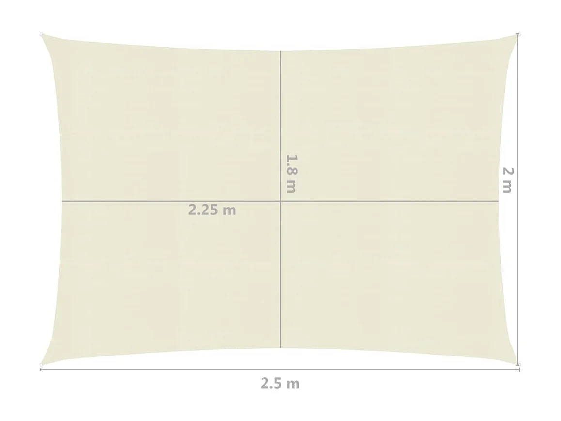 Sombra vela 160 g/m² Creme 2x2,5 m HDPE