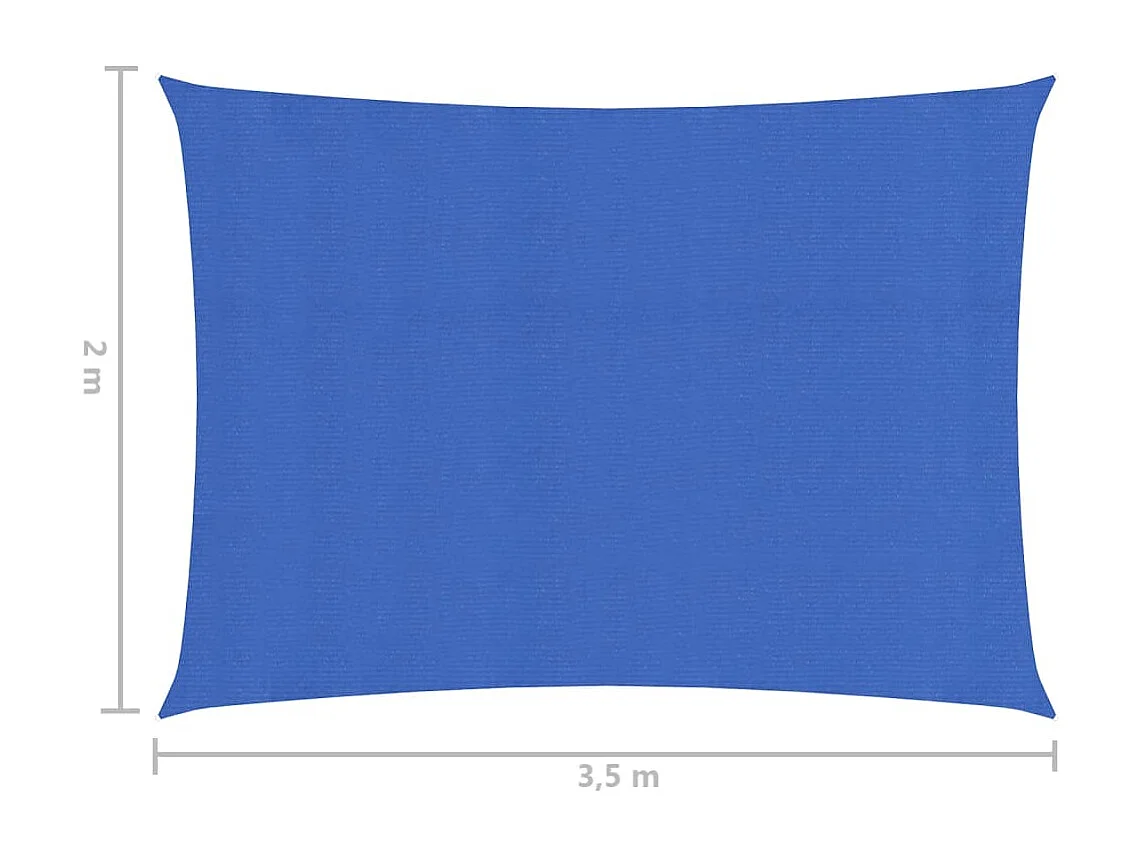 Voile d'ombrage 160 g/m² Bleu 2x3,5 m PEHD