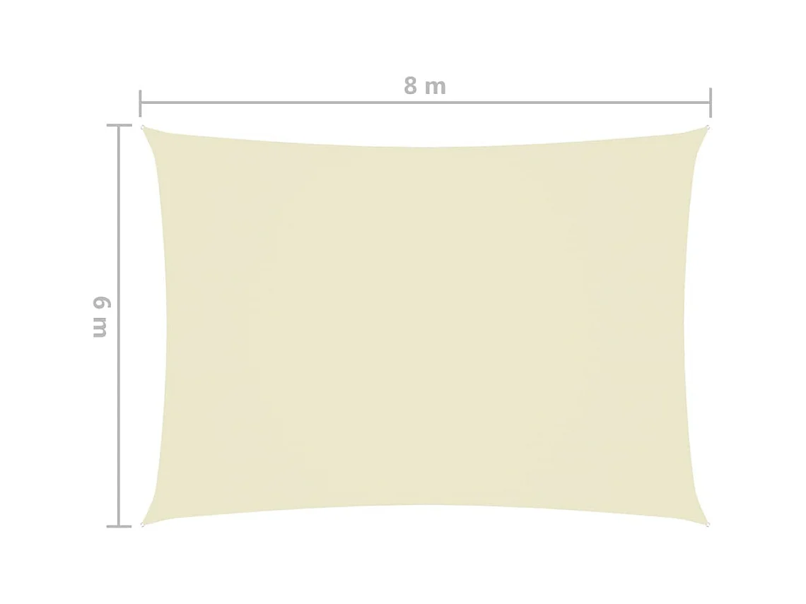 Sonnenschirmsegel rechteckiger Oxfordstoff 6x8 m creme