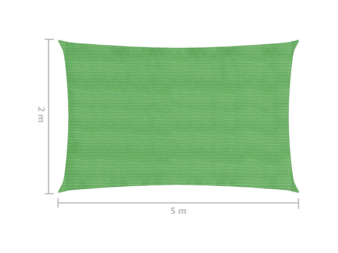 Voile d'ombrage 160 g/m² Vert clair 2x5 m PEHD