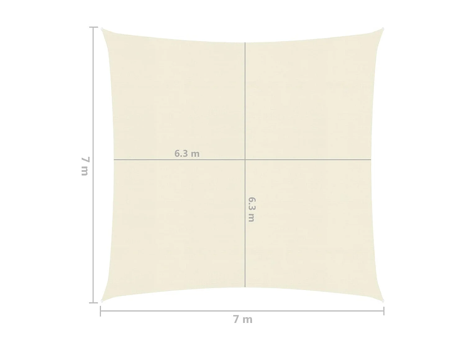 Sombra vela 160 g/m² Creme 7x7 m HDPE