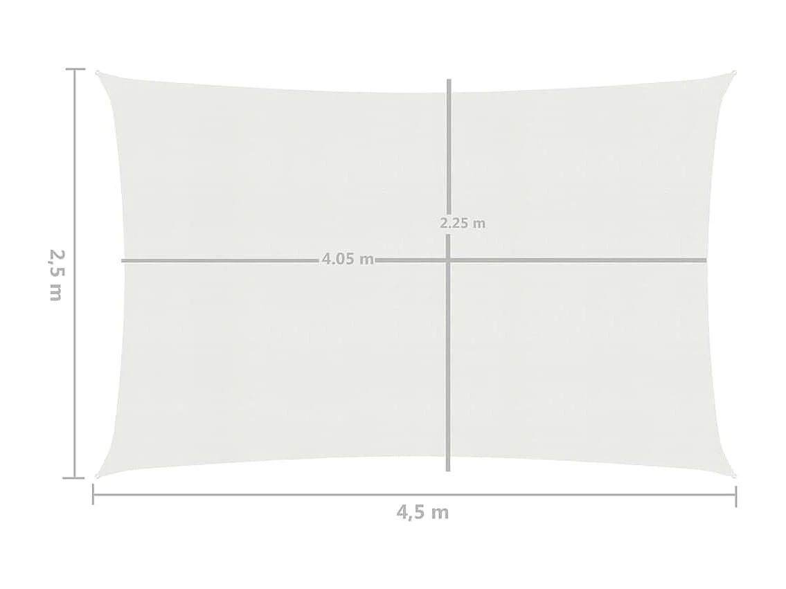 Voile d'ombrage 160 g/m² Blanc 2,5x4,5 m PEHD