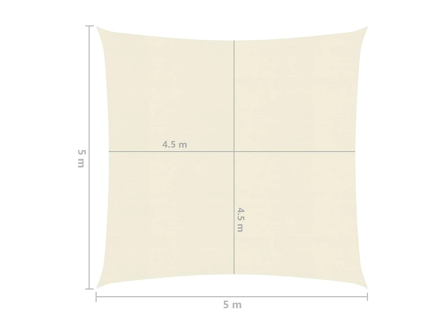 Voile d'ombrage 160 g/m² Crème 5x5 m PEHD